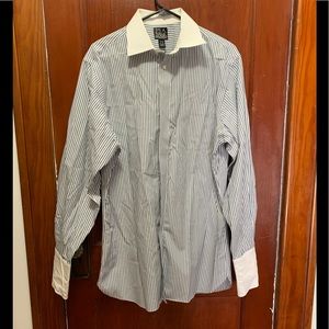 Jos A Bank Mens Button Down blue striped shirt